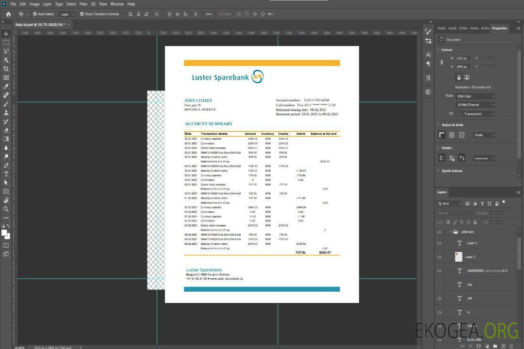 Norvège Lustre Sparebank excel pdf template